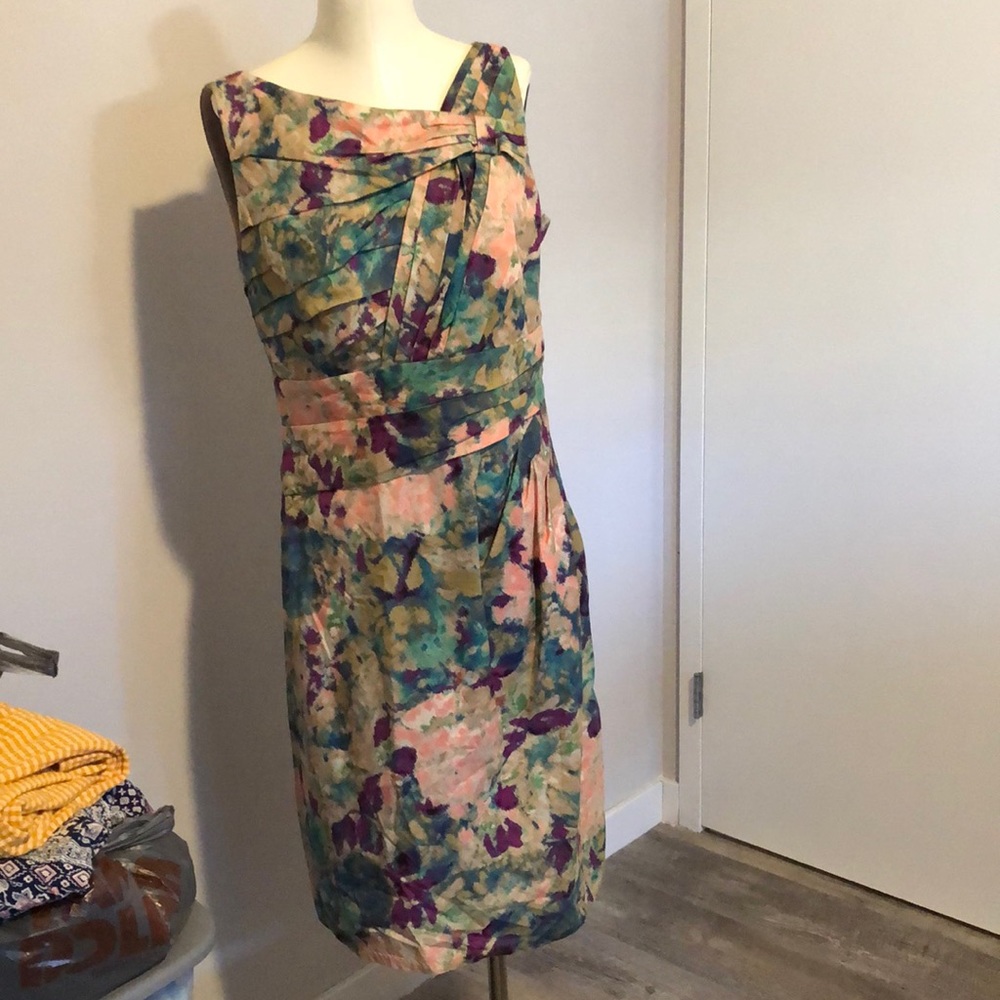 Suzi Chin for Maggy Boutique Asymmetrical Floral Dress - Multicolor